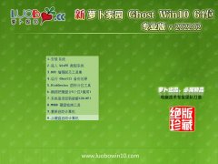 萝卜家园最新64位win10无卡顿中文版v2022.02